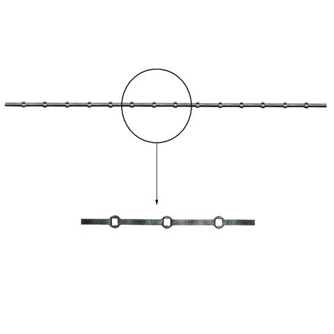 Barres 16x16mm 14 trous renfls 16x16mm carrs pour clotures et grilles de dfenses Barre  tro