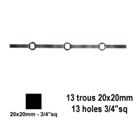 Profil, Barres Barres 14x14mm 14 trous renfls 12x12mm carrs pour clotures et grilles de dfe