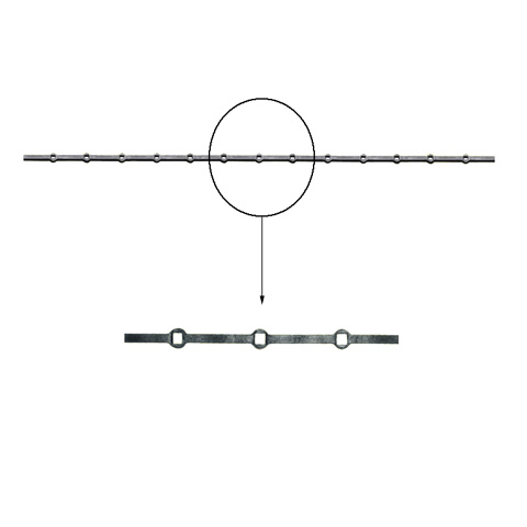 Barres 20x20mm 13 trous renfls 20x20mm carrs pour clotures et grilles de dfenses Barre  tro