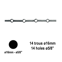 Profil, Barres Barres 14x14mm 14 trous renfls 12x12mm carrs pour clotures et grilles de dfe