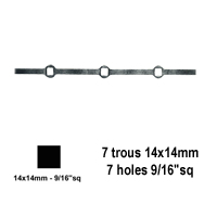 Profil, Barres Barres 14x14mm 14 trous renfls 12x12mm carrs pour clotures et grilles de dfe