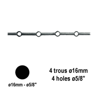 Profil, Barres Barres 14x14mm 14 trous renfls 12x12mm carrs pour clotures et grilles de dfe