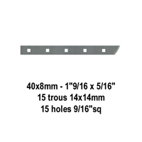 Profil, Barres Barre poinonne 40x8mm 15 trous 14x14mm carrs longueur 2m pour cltures et gr