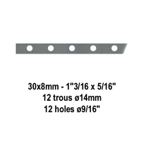 Profil, Barres Barre poinonne 40x8mm 15 trous 14x14mm carrs longueur 2m pour cltures et gr