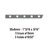 Profil, Barres Barre poinonne 40x8mm 15 trous 14x14mm carrs longueur 2m pour cltures et gr