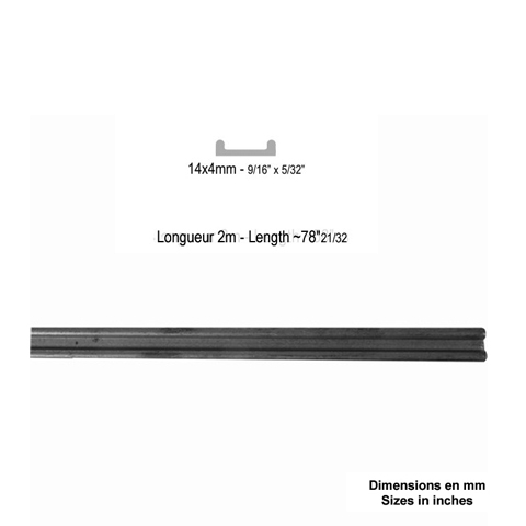 Profil pour collier 14x5mm lgr 2m 2 bosse latrales en acier profil Profil  collier de serrag