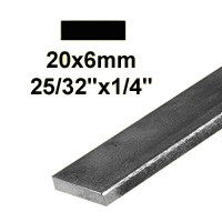 Profilé, Barres Barre profilée plate 14x6mm longueur 2m lisse en acier laminé brut Barre profil