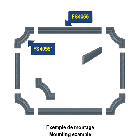 Moulure d`angle pour profil 45x16 hauteur 125mm pour soubassement de portail dcor moulur pou