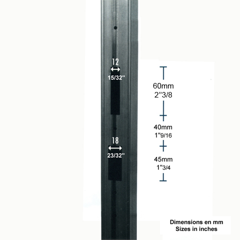 Tube 40x40mm longueur 2m usin pour recevoir une gche de rception Tube usin pour serrure Tub