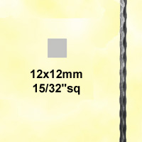 Profilé, Barres Barre profilée carrée 12x12mm longueur 2m martelée 4 faces acier brut Barre pro